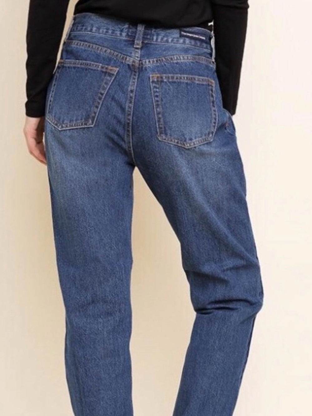 UMGEE High Waisted 5 Pocket Mom Fit Baggy Denim Jeans, Pintuck Leg, Size 32 - Picture 2 of 13
